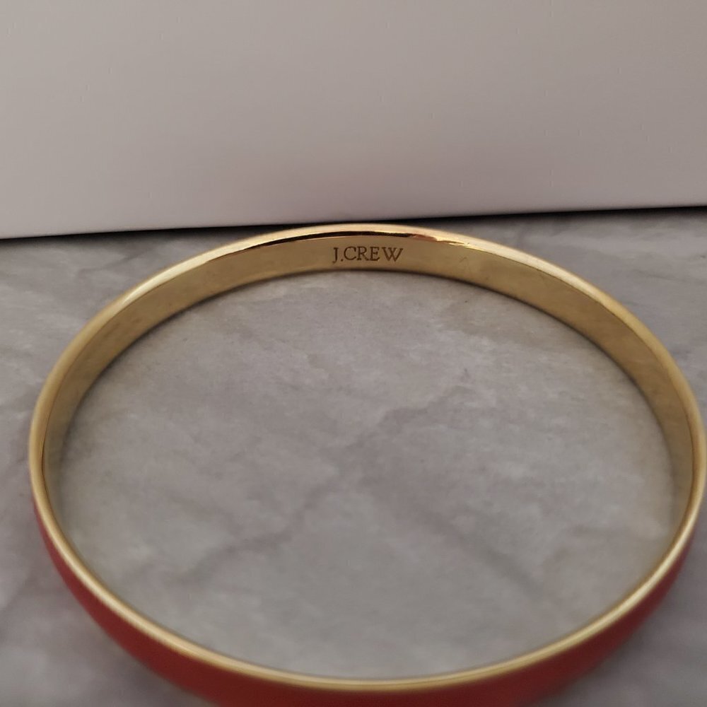 💖 Vintage Y2k 00s 2000's J. Crew Bright Red Skinny Bangle 💖 - Picture 6 of 13